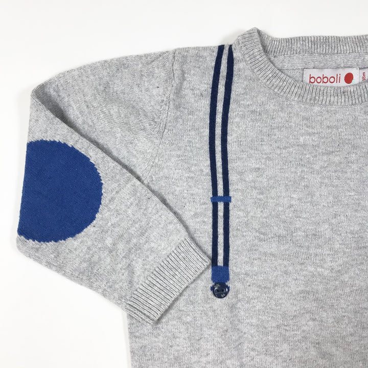 Boboli grey knit pullover with suspender application 18M/86