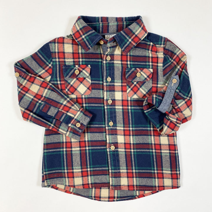 Egg by Susan Lazar red/blue/green lumberjack shirt 18M