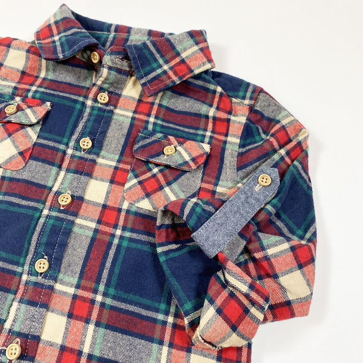 Egg by Susan Lazar red/blue/green lumberjack shirt 18M