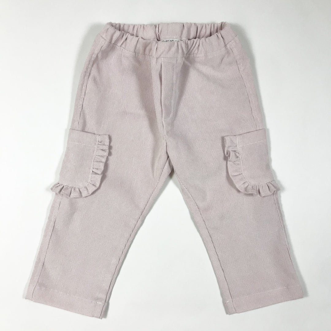 Arletta pale pink corduroy pants with ruffles 18M