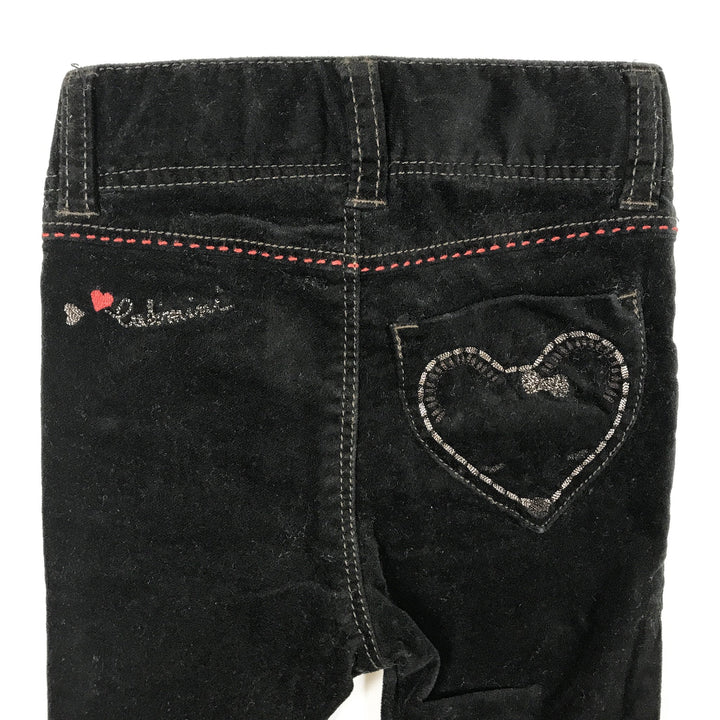 Catimini black corduroy trousers with heart pockets 6M/68