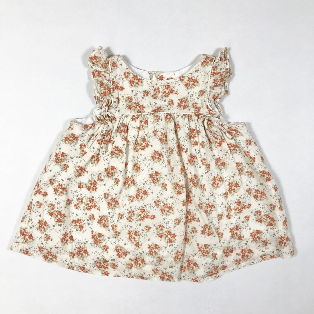 Zara ecru floral print short-sleeved dress & bloomer set 3-6M/68