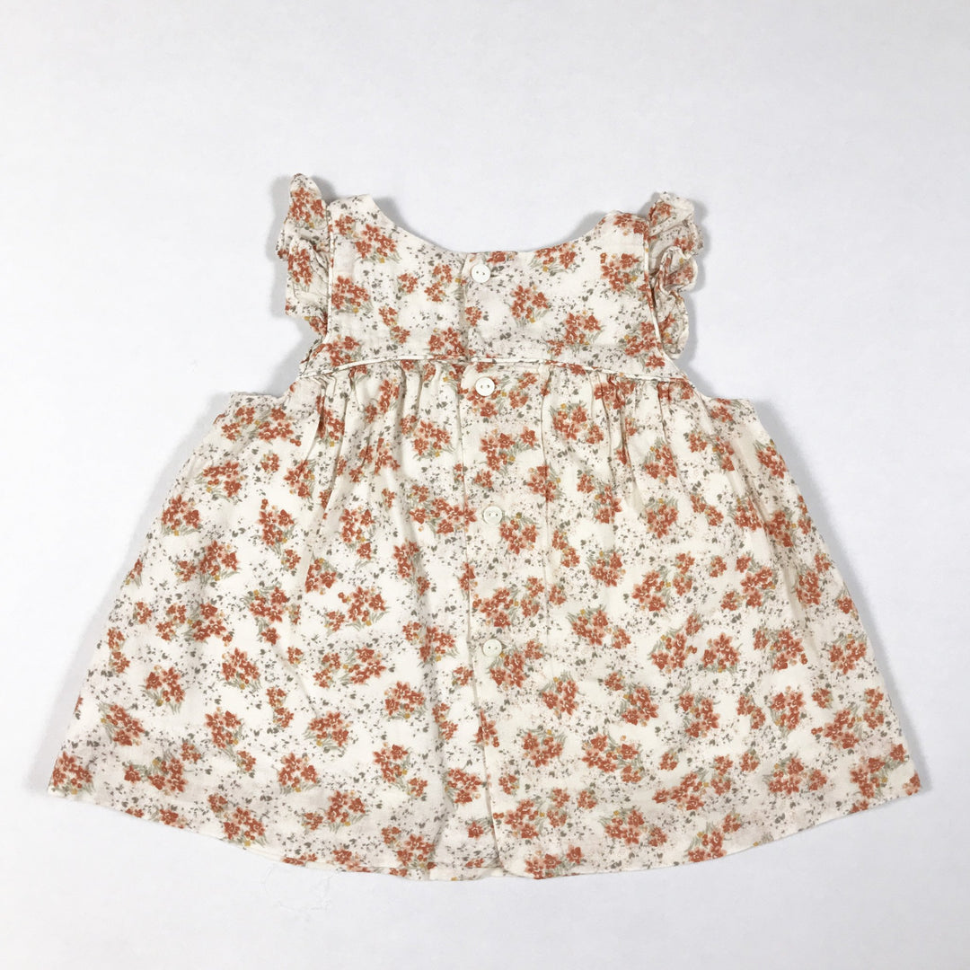 Zara ecru floral print short-sleeved dress & bloomer set 3-6M/68