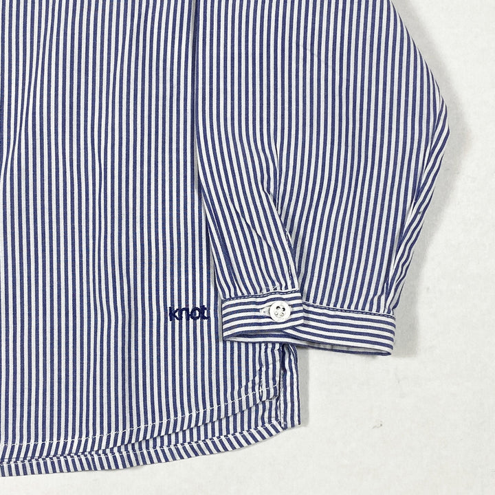 Knot blue striped blue grandpa collar shirt 12M/80