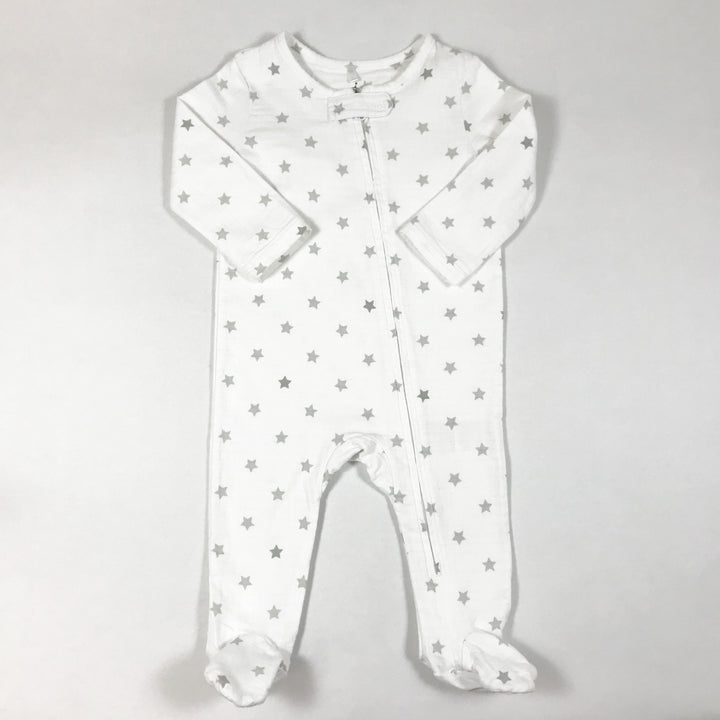 Aden + Anais white star print long-sleeved zip pyjamas 3-6M