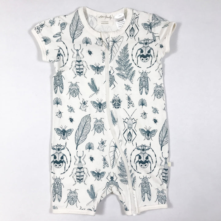 Wilson + Frenchy organic short-sleeved bug print zip jumpsuit 12-18M