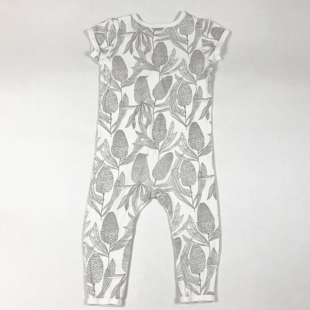 Wilson + Frenchy organic short-sleeved leaf print zip jumpsuit 12-18M