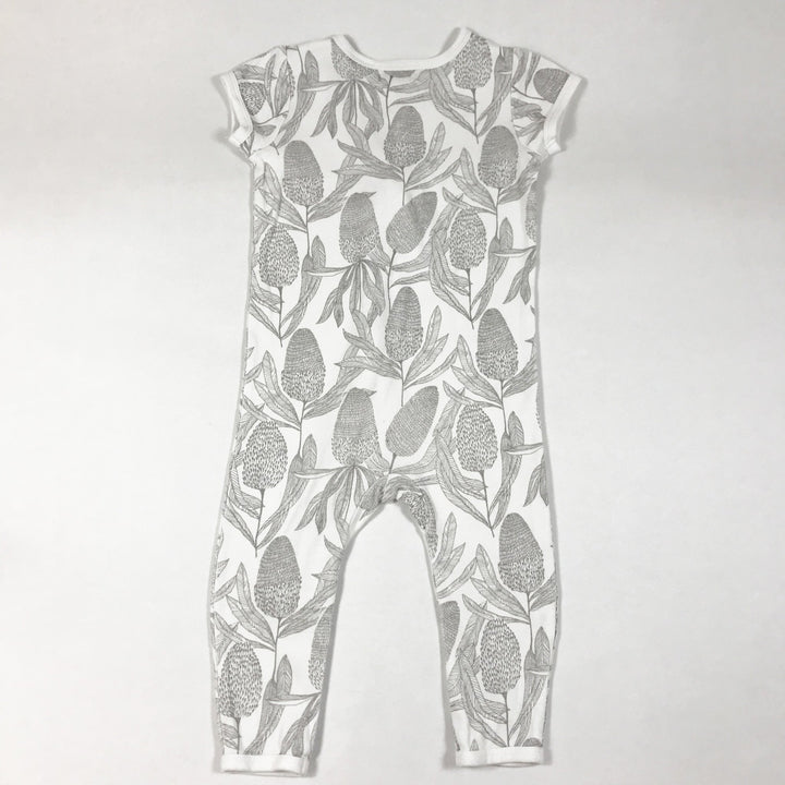 Wilson + Frenchy organic short-sleeved leaf print zip jumpsuit 12-18M