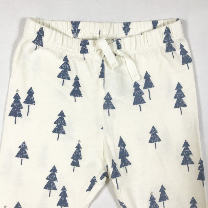Baby Gap white tree print drawstring leggings 6-12M