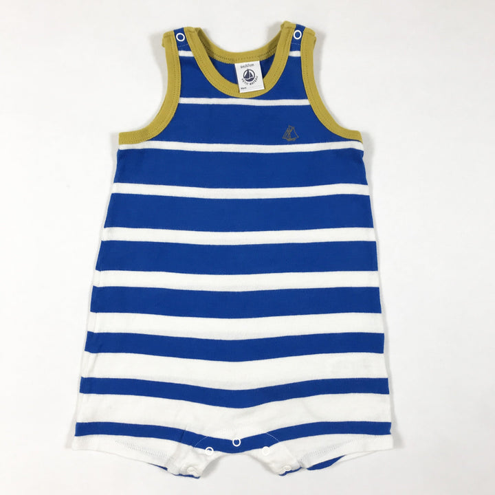 Petit Bateau sleeveless blue and white striped romper 6M/67