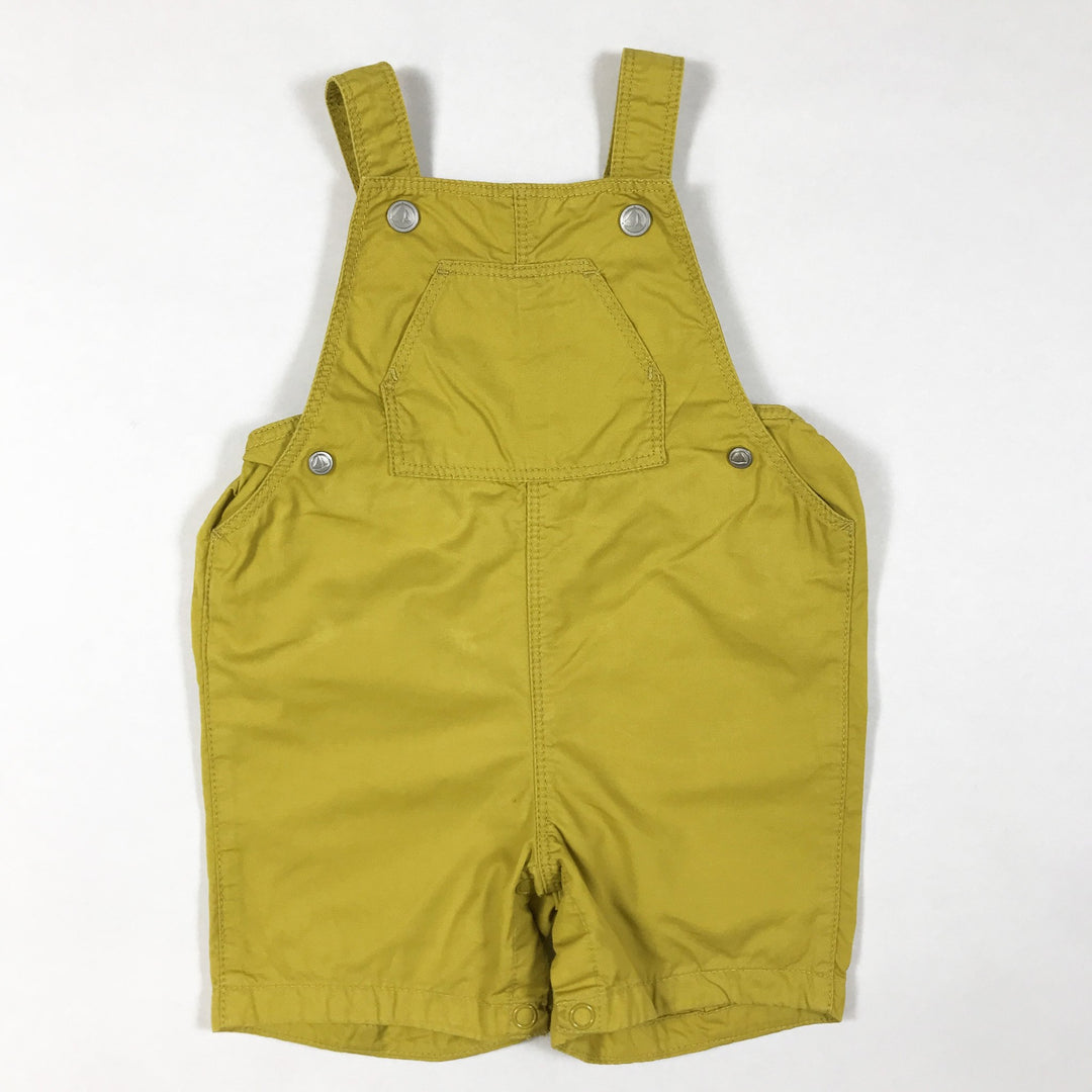 Petit Bateau mustard short dungarees with front pocket 6M/67