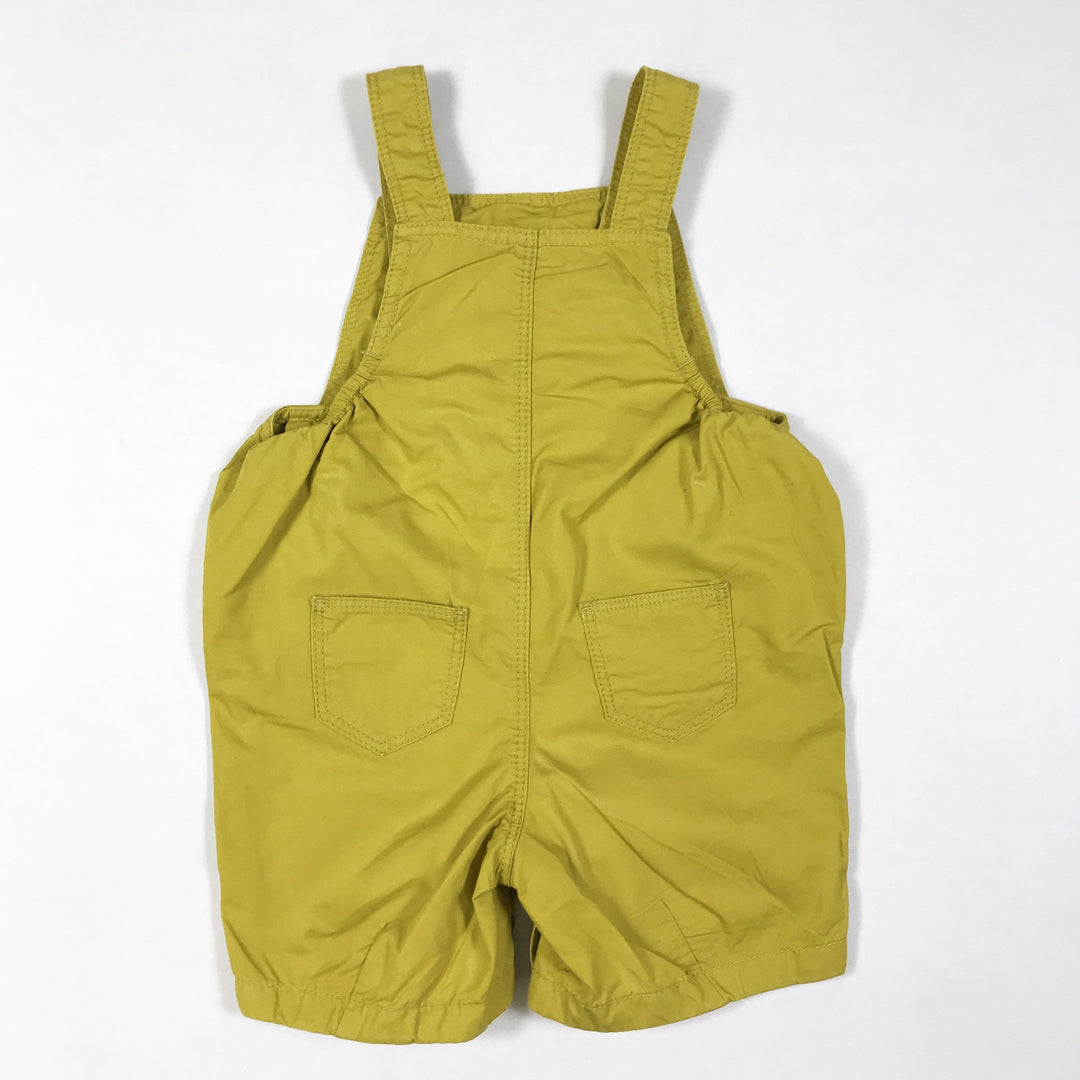 Petit Bateau mustard short dungarees with front pocket 6M/67