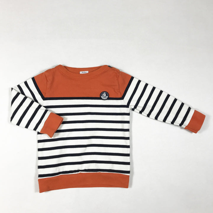 Petit Bateau orange and blue long-sleeved sweatshirt 18M/81