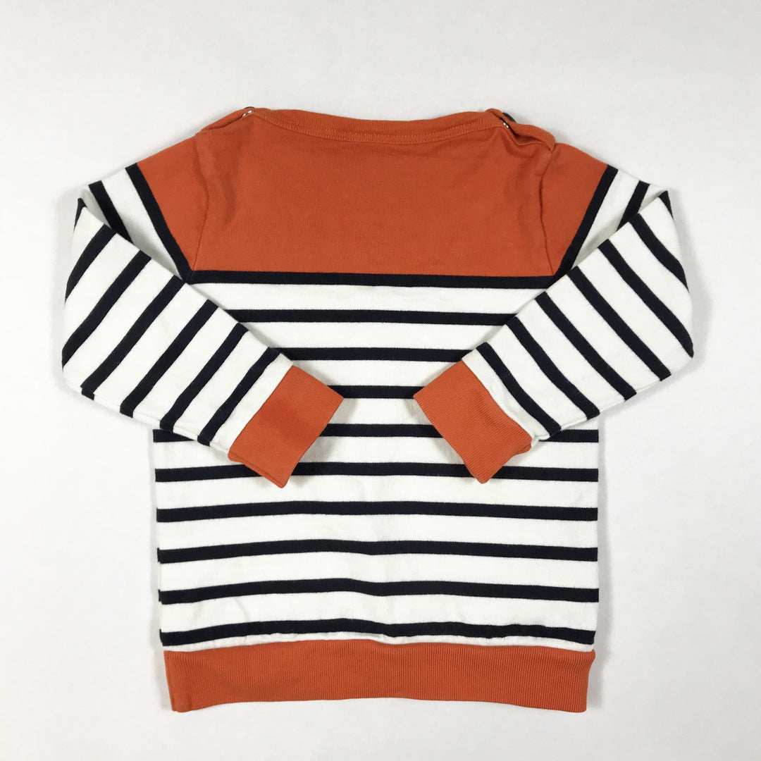 Petit Bateau orange and blue long-sleeved sweatshirt 18M/81