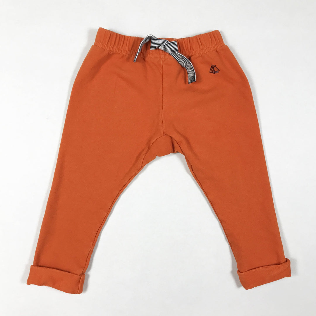 Petit Bateau orange sweatpants 18M/81