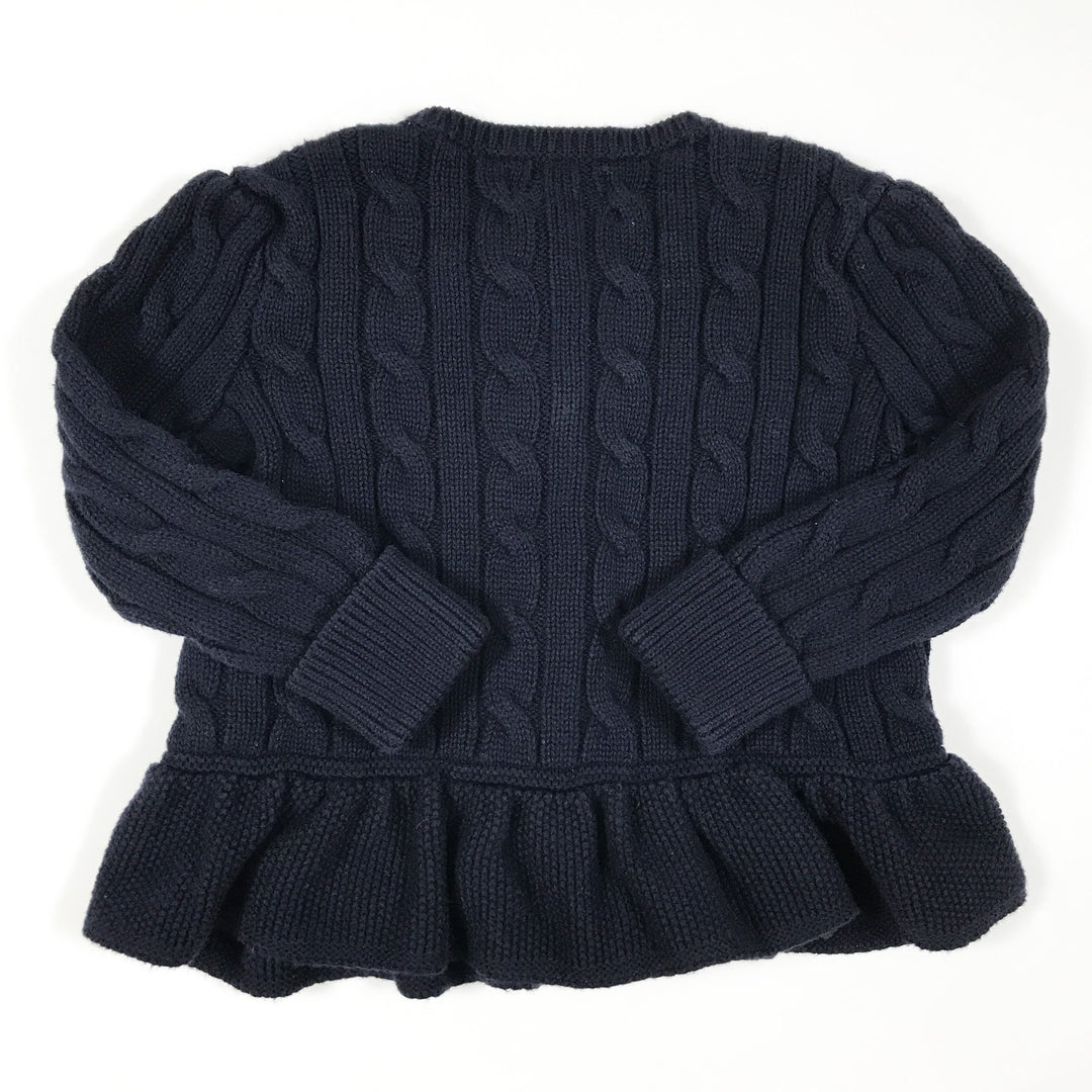 Ralph Lauren navy blue cable knit peplum cardigan 12M