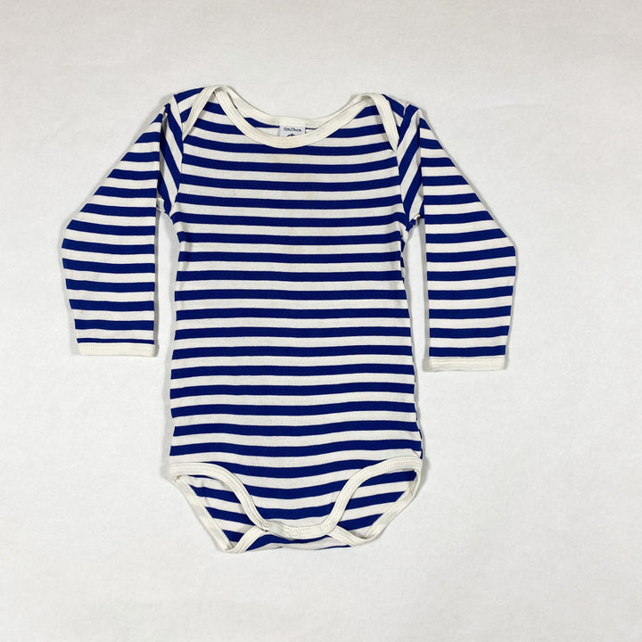 Petit Bateau blue striped long-sleeved onesie 12M/74