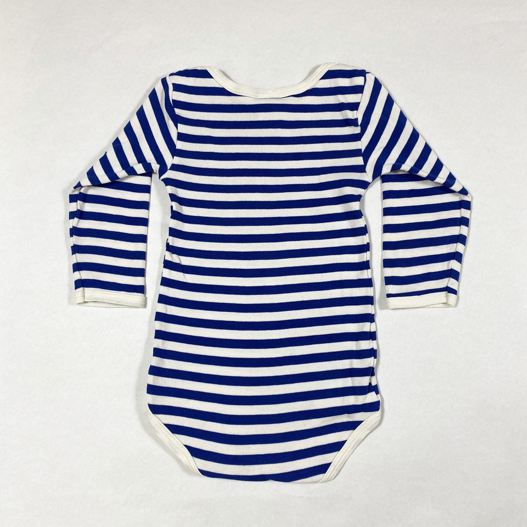 Petit Bateau blue striped long-sleeved onesie 12M/74