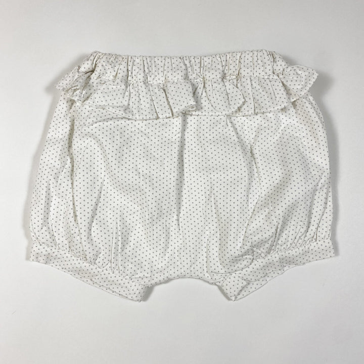 Patachou ecru polka dot bloomers with ruffles 12M/80