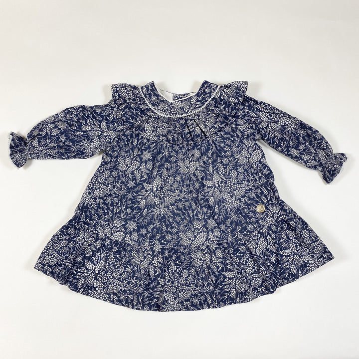 Pili Carrera blue star print long-sleeved collared dress with bloomers 12M/75-82