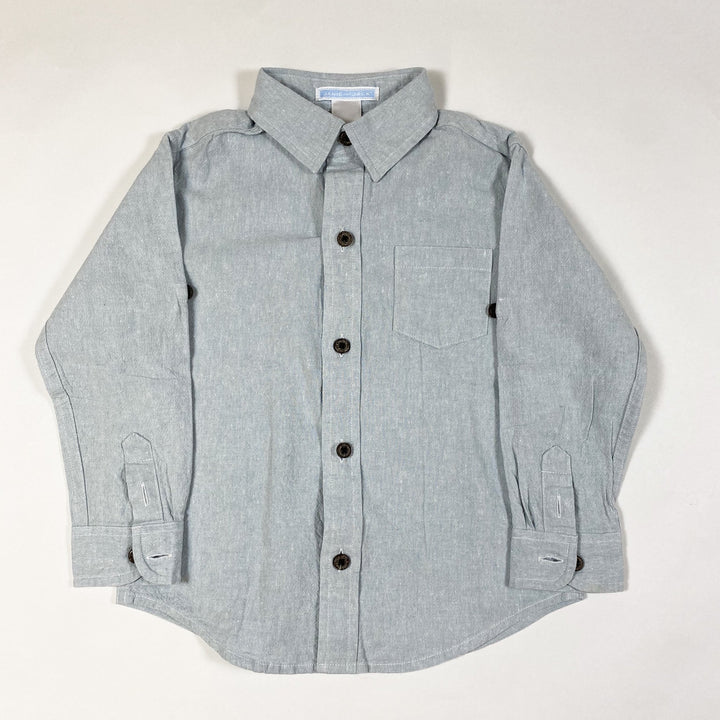 Janie and Jack light teal long-sleeved linen shirt 2Y