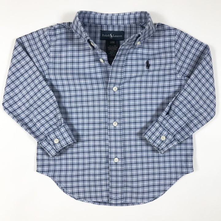 Ralph Lauren blue checked long-sleeved shirt 2Y