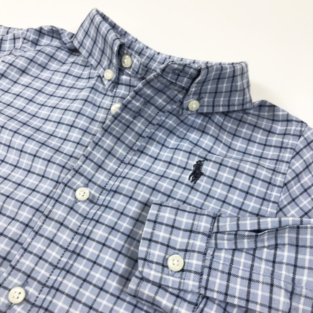 Ralph Lauren blue checked long-sleeved shirt 2Y