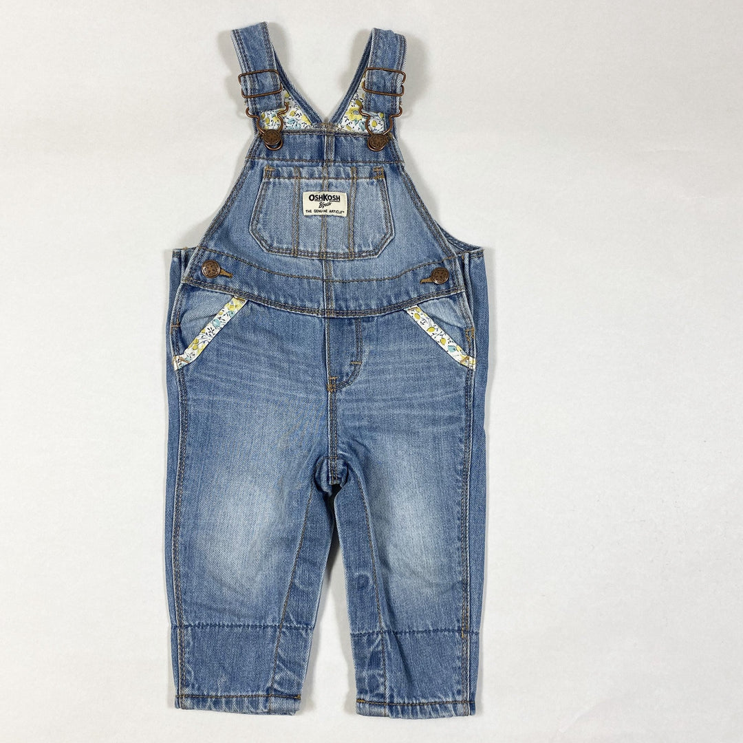 Oshkosh B'gosh flower lined blue jeans overall 6-9M