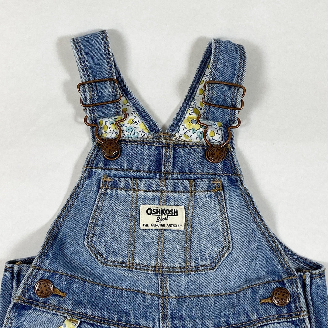 Oshkosh B'gosh flower lined blue jeans overall 6-9M