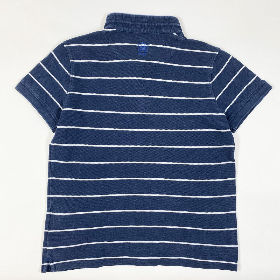 Massimo Dutti blau gestreiftes Kurzarm-Poloshirt mit Stehkragen 7-8Y/128-134