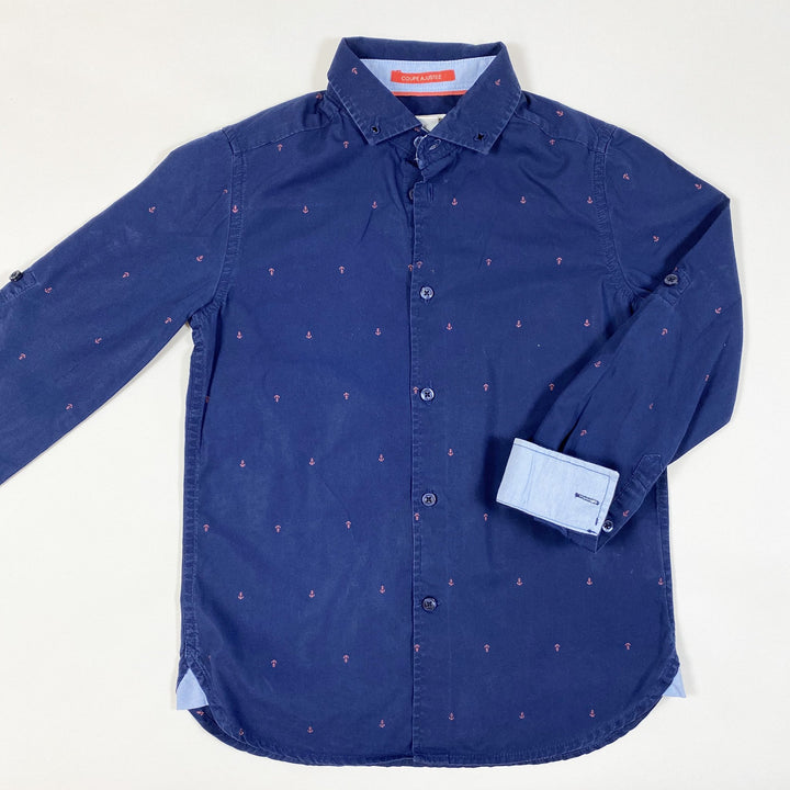 Cyrillus navy long-sleeved shirt with anchor embroidery 8Y/126