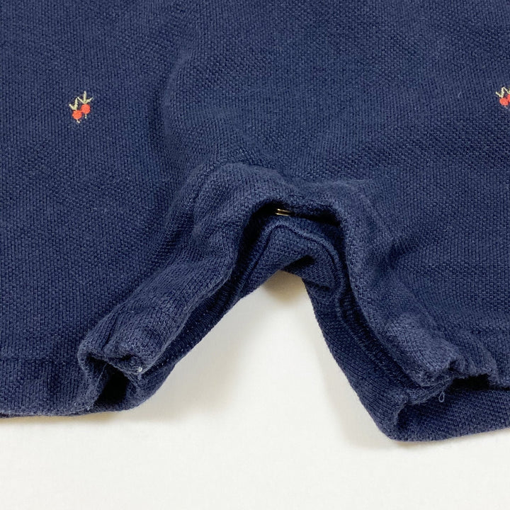 Gap Beatrix Potter navy polo one-piece shortall with vegetable embroidery 6-12M