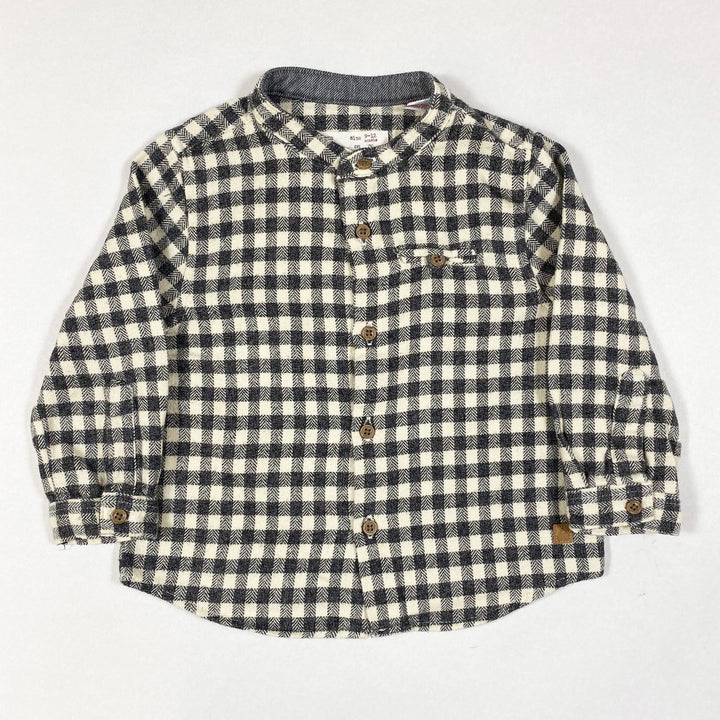 Zara black checked fleece shirt 9-12M/80