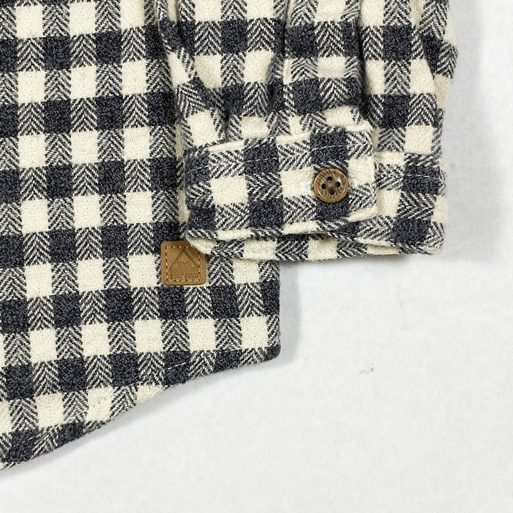 Zara black checked fleece shirt 9-12M/80