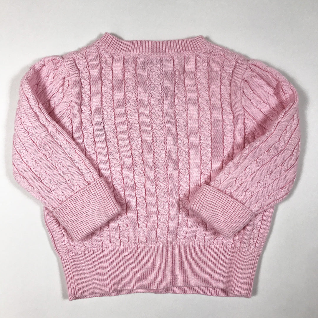 Ralph Lauren light pink cable knit cardigan 6M