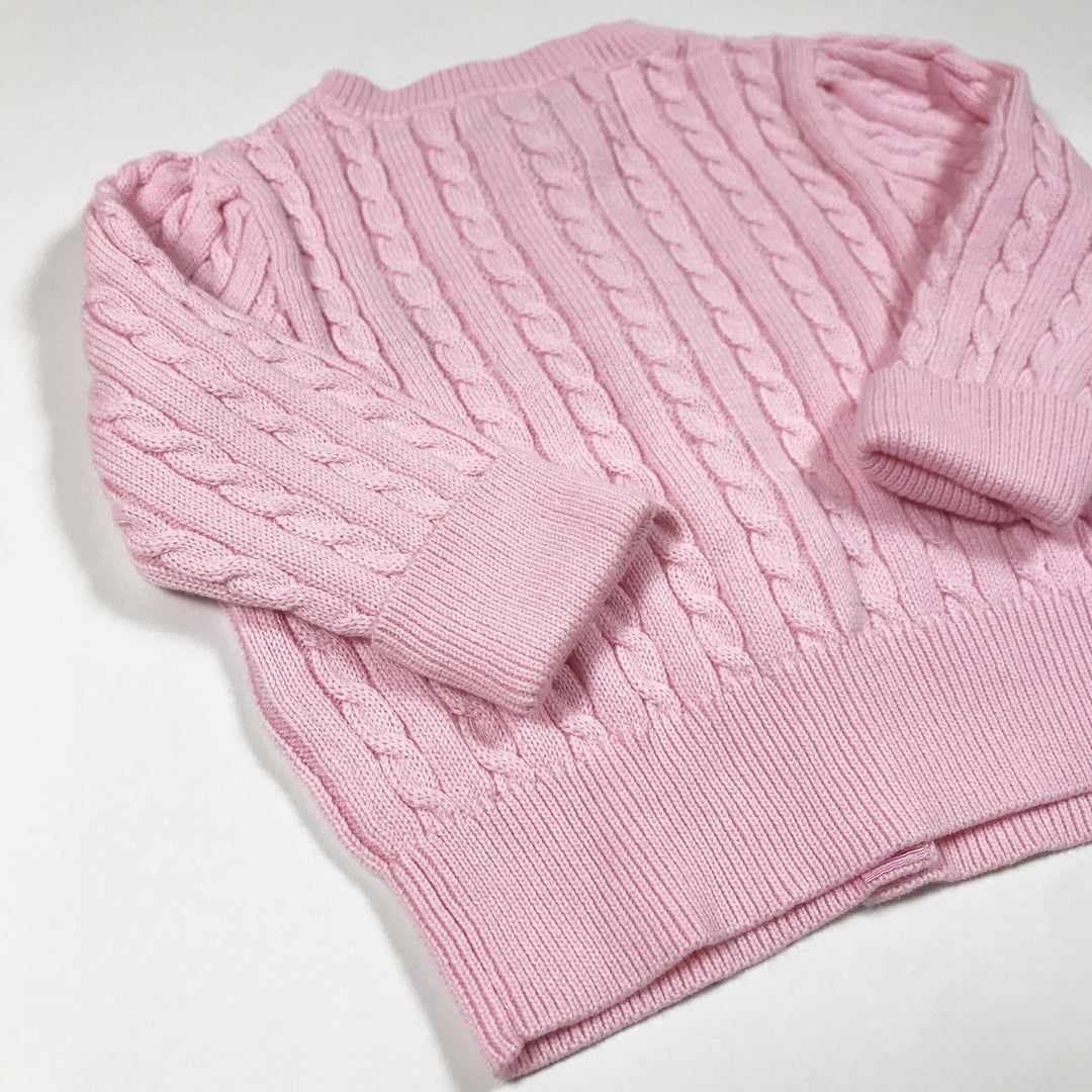 Ralph Lauren light pink cable knit cardigan 6M