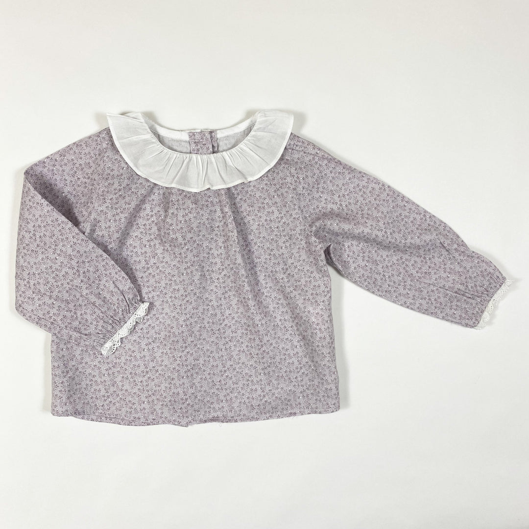 Pureté du Bebe lila Bluse mit Blumendruck und passenden Bloomer 12M