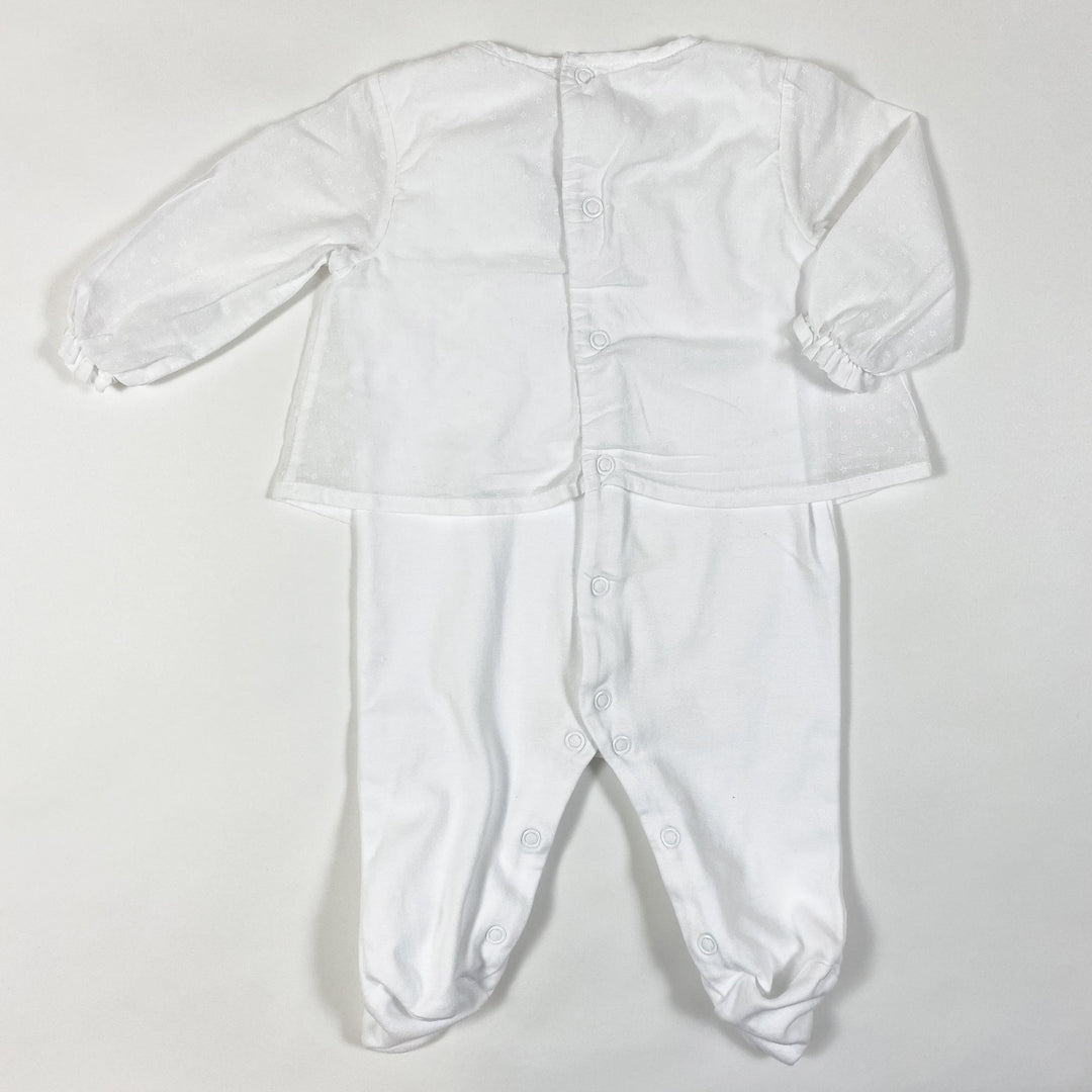 Pureté du Bebe white blouse and jumpsuit one-piece 3M