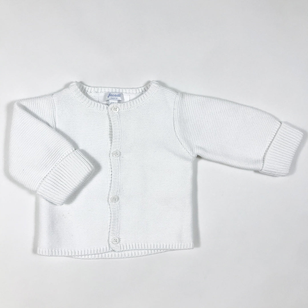 Jacadi white knitted cardigan 1M