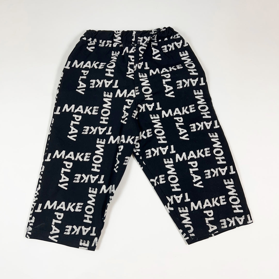 Turtledove London black home make play wide pants 6-12M