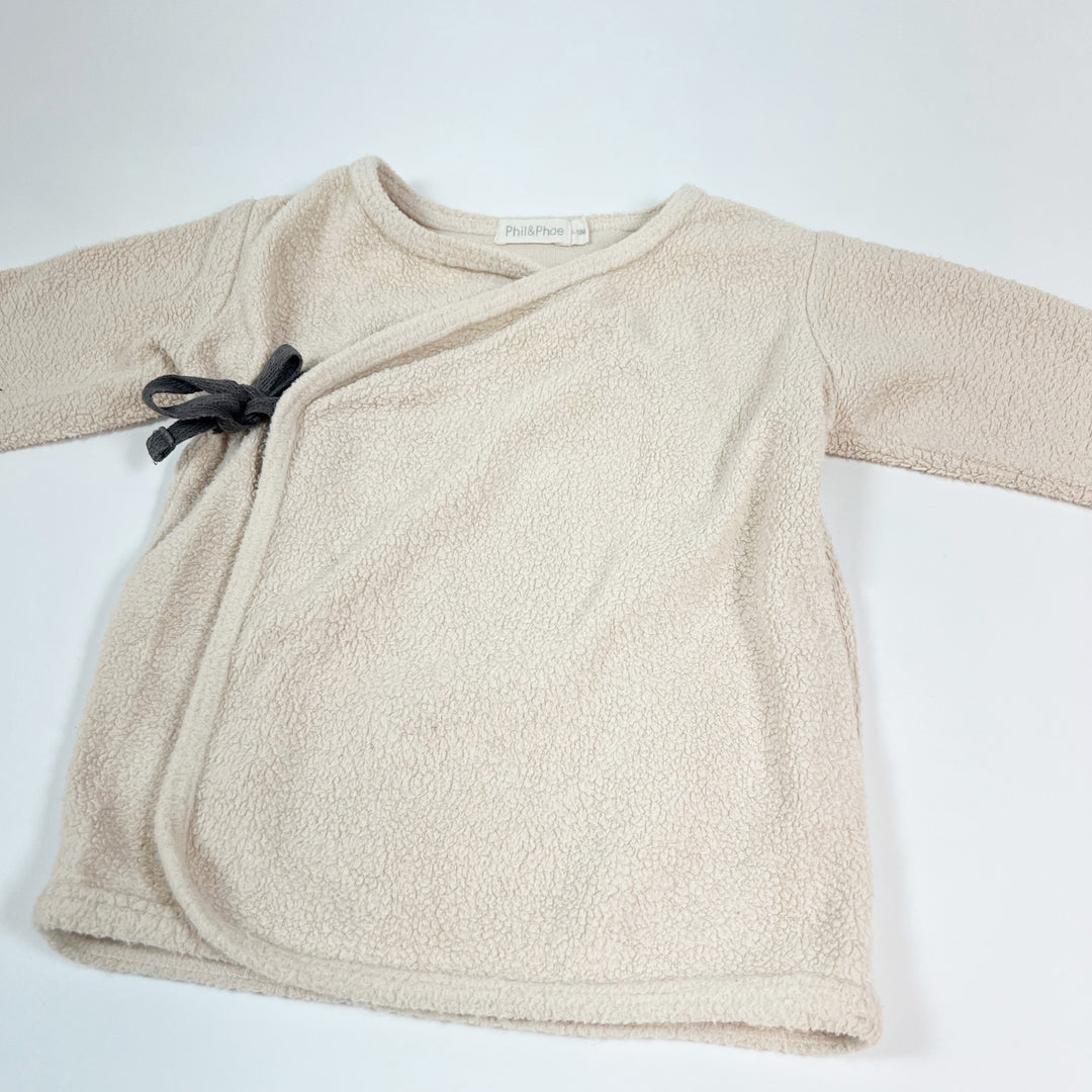 Phil & Phae soft pink teddy wrap top 6-12M