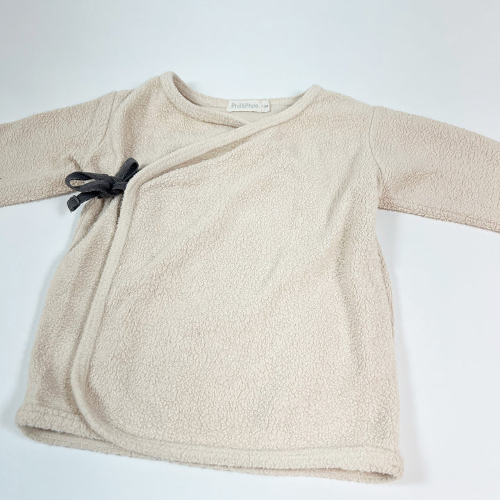 Phil & Phae soft pink teddy wrap top 6-12M