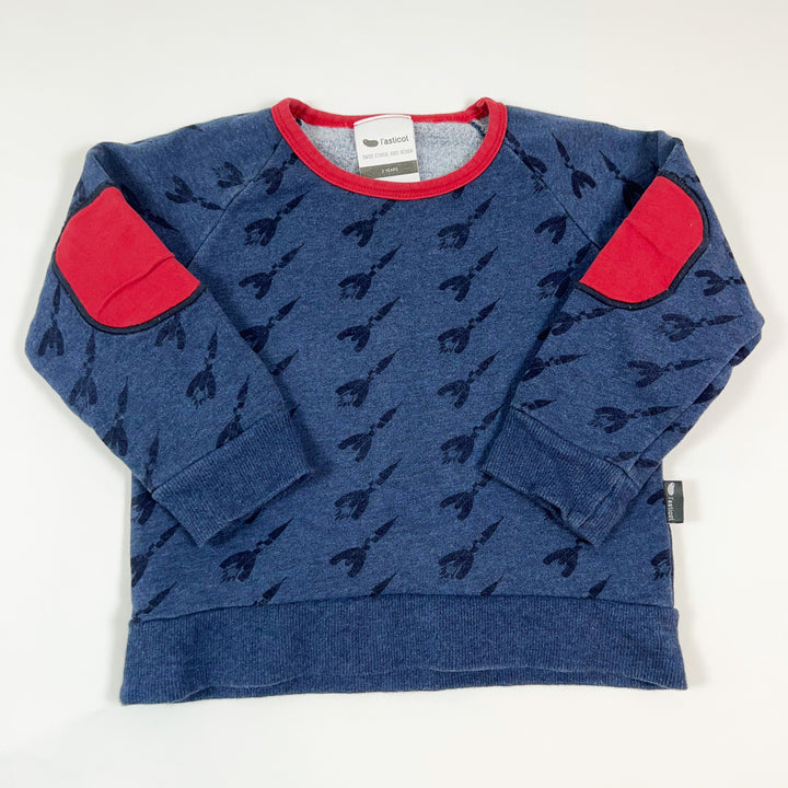 l'Asticot grünes Raketen Sweatshirt 2Y