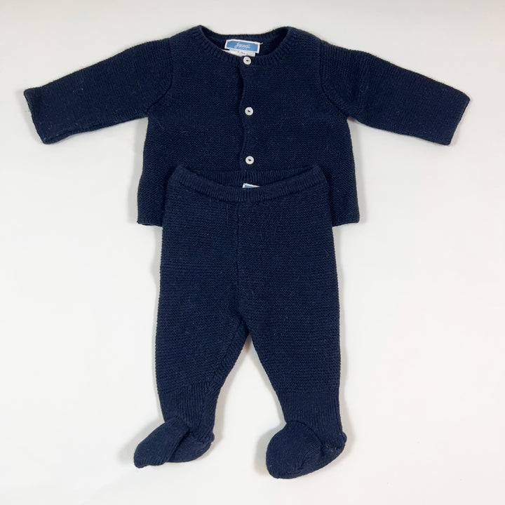 Jacadi marineblaue Strickjacke und Leggings im Set 3-6M/60	62-68