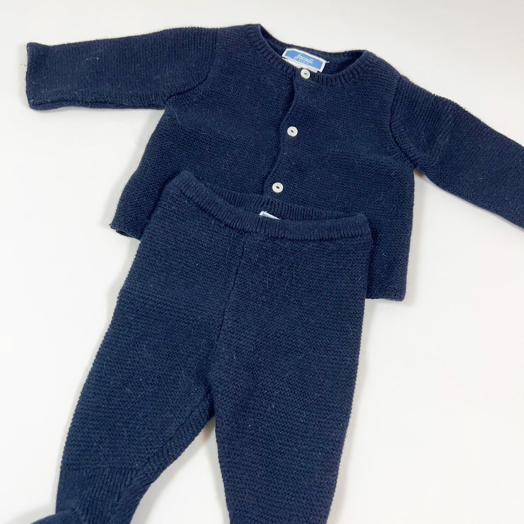 Jacadi marineblaue Strickjacke und Leggings im Set 3-6M/60	62-68