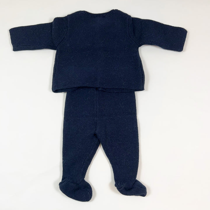 Jacadi marineblaue Strickjacke und Leggings im Set 3-6M/60	62-68