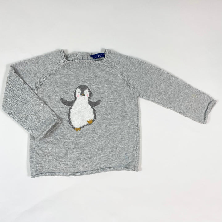 Joules grauer Pinguin-Strickpullover 6-9M
