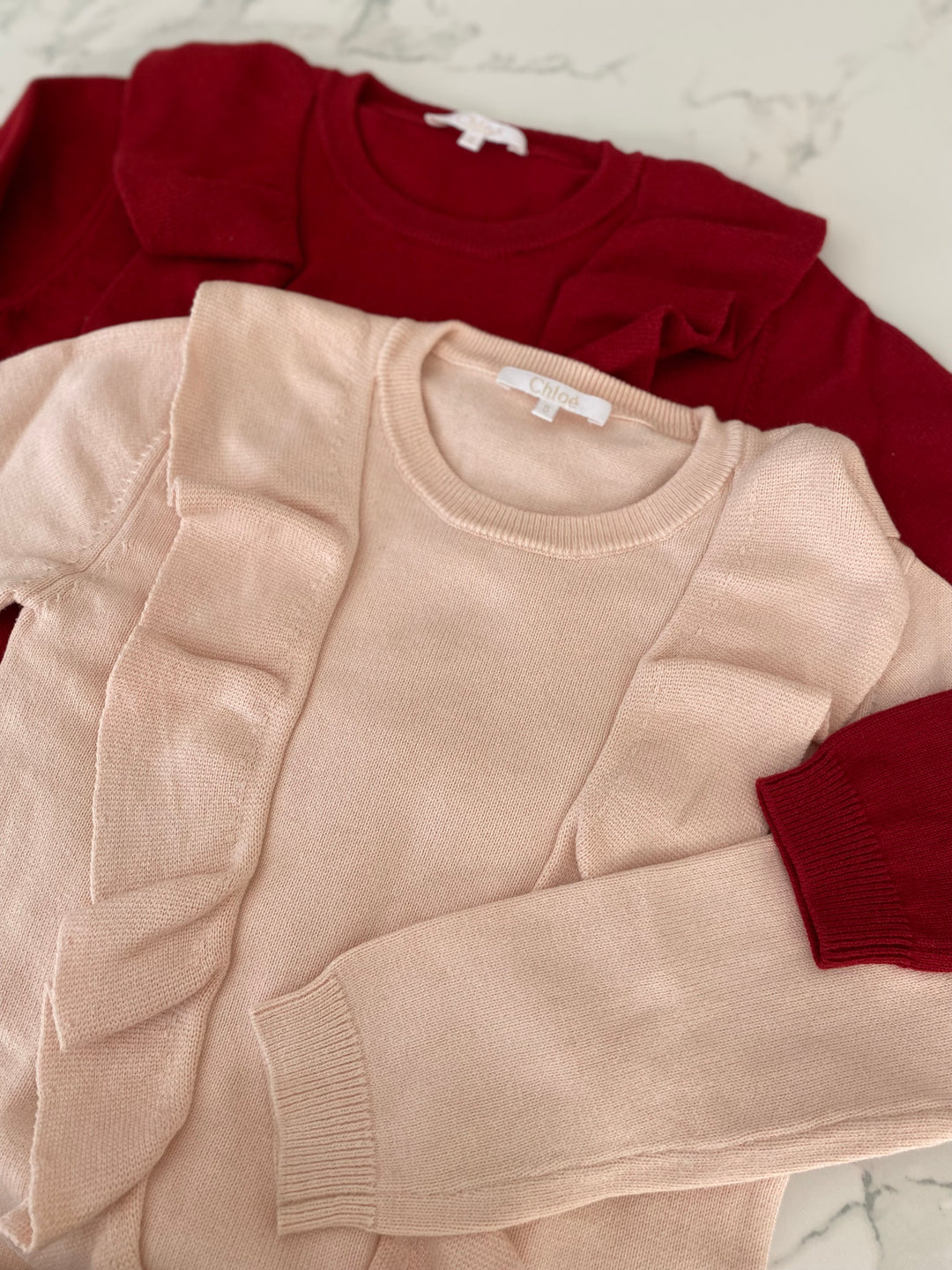 Chloé burgundy knit cashmere blend pullover 8Y
