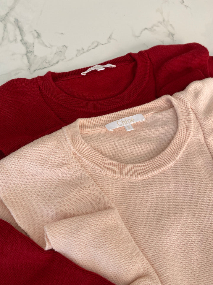 Chloé burgunderfarbener Pullover aus Kaschmirmischung 8Y